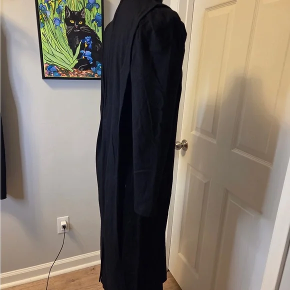 Cloak of Many Colors - Vintage Black Long Sleeve Midi Dress - Classic Style 8 - Picture 7 of 8